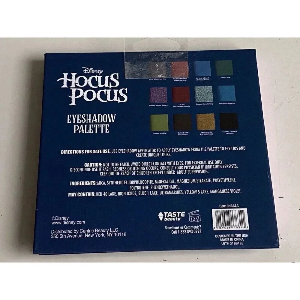 Taste Beauty Disney Hocus Pocus Tonight‎ We Fly 12 Count Eyeshadow Palette NEW